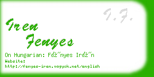 iren fenyes business card